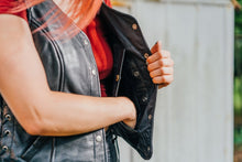 Load image into Gallery viewer, Honey Badger Women's Motorcycle Leather Vest

