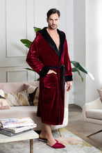 Load image into Gallery viewer, Men’s Robe with Hood – Ultra-Soft Plush Comfort for Everyday Use
