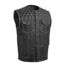 Load image into Gallery viewer, Hornet Perforated Men's Club Style Leather Vest
