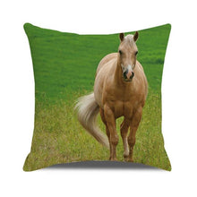 Load image into Gallery viewer, Horse Pattern Pillow Cover Running Horses Cotton Linen Square Cushion Cover Standard Pillowcase for Men Women Home Decorative Sofa Armchair Bedroom Livingroom Farmhouse 45x45CM
