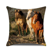 Load image into Gallery viewer, Horse Pattern Pillow Cover Running Horses Cotton Linen Square Cushion Cover Standard Pillowcase for Men Women Home Decorative Sofa Armchair Bedroom Livingroom Farmhouse 45x45CM
