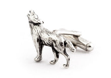 Load image into Gallery viewer, Howling Wolf Silver Cufflinks
