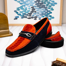 Load image into Gallery viewer, Hugo Belt Orange / Navy
