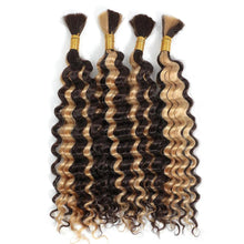 Load image into Gallery viewer, Human Hair 20" Braiding Bundle - Deep Wave Highlight P4/27 for Gorgeous Styles
