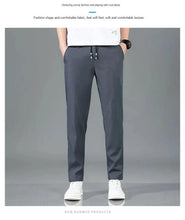 Load image into Gallery viewer, Ice Silk Men's Pants 2025 Summer New Black Gray Thin Business Casual Pants Outdoor Elastic Breathable Straight Leg Sweatpants
