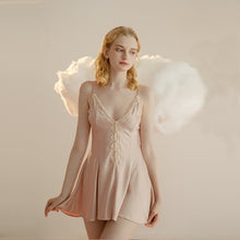 Load image into Gallery viewer, Lace Hem Silky Bridal Lingerie Set - 5 Colors, Sizes S to 5XL
