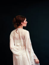 Load image into Gallery viewer, Silky Chiffon Trimmed Lace Long Lingerie Robe with Nightgown
