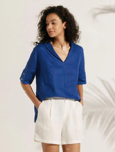 Load image into Gallery viewer, Linen V Neck Short Sleeve Shirt PENNY

