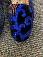 Load image into Gallery viewer, Successos SH3612 Blue Sequins Men’s Red Bottom Dress Shoes Sizes 7-15
