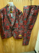 Load image into Gallery viewer, Luxury Red/Black Floral 2-Piece Modern Fit Suit
