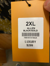 Load image into Gallery viewer, Luxury Black/Gold Floral 2-Piece Modern Fit Suit
