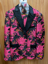 Load image into Gallery viewer, Luxury Fuchsia/Black Floral 2-Piece Modern Fit Suit
