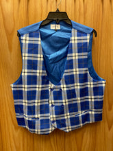 Load image into Gallery viewer, Cielo V3660S1 Royal Blue Checkered Slim Fit Double Breasted U-Cut Vest
