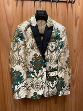 Load image into Gallery viewer, Cielo BBT3572-6 Off White/Green Floral Print Slim Fit 1-Button Blazer 34R-56R
