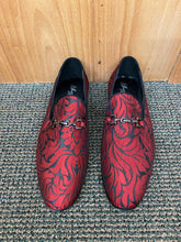 Load image into Gallery viewer, Successos SH3620 Red/Black Floral Print Red Bottom Smoking Slip-on Dress Shoes Sizes 7-15
