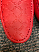 Load image into Gallery viewer, Terroni Italian Design Red Men&#39;s Slip-on Dress/Driver Shoe with Gold Lionhead
