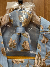 Load image into Gallery viewer, Luxury Sky Blue/Gold Floral 2-Piece Modern Fit Suit
