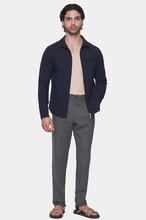 Load image into Gallery viewer, The Luxe Zip Jacket (Navy Pinstripe)
