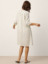 Load image into Gallery viewer, Linen-Lyocell Deconstructed Asymmetric Front Pleat Midi Dress EULALIE
