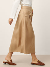 Load image into Gallery viewer, 100% Linen Flap Pocket A-Line Skirt IANTHE
