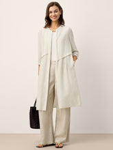 Load image into Gallery viewer, Linen-Lyocell Deconstructed Asymmetric Front Pleat Midi Dress EULALIE
