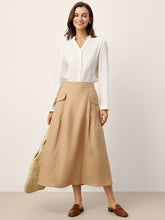 Load image into Gallery viewer, 100% Linen Flap Pocket A-Line Skirt IANTHE
