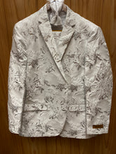 Load image into Gallery viewer, Luxury White/Silver Floral 2-Piece Modern Fit Suit
