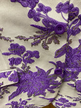 Load image into Gallery viewer, Luxury Purple/Silver Floral 2-Piece Modern Fit Suit
