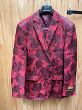 Load image into Gallery viewer, Alberto Nardoni Burgundy Floral 2-Piece Slim Fit Suit
