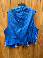 Load image into Gallery viewer, Cielo V3660S1 Royal Blue Checkered Slim Fit Double Breasted U-Cut Vest
