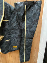Load image into Gallery viewer, Luxury Black/Gold Floral 2-Piece Modern Fit Suit
