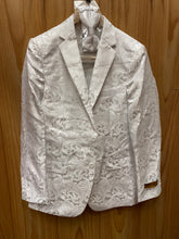 Load image into Gallery viewer, Luxury White Paisley Print 2-Button Modern Fit Blazer
