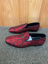 Load image into Gallery viewer, Successos SH3620 Red/Black Floral Print Red Bottom Smoking Slip-on Dress Shoes Sizes 7-15
