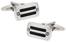 Load image into Gallery viewer, Industrial Rhodium Silver Cufflinks
