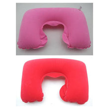 Load image into Gallery viewer, Inflatable Pillow Air Cushion Neck Rest U-Shaped Compact Plane Flight Travel Pillows Home Textile Air Adjustable Feather Soft Microfiber Neck Pillow Inflatable Neck Pillow Sleep with NO Neck Pain, Super Soft Memory Foam Neck Pillow Easy Washing
