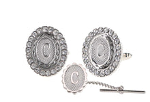 Load image into Gallery viewer, Vittorio Vico Bling Initial Cufflinks &amp; Tie Tack Set: A to Z
