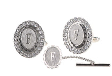 Load image into Gallery viewer, Vittorio Vico Bling Initial Cufflinks &amp; Tie Tack Set: A to Z
