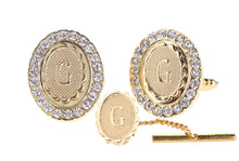Load image into Gallery viewer, Vittorio Vico Bling Initial Cufflinks &amp; Tie Tack Set: A to Z
