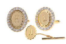 Load image into Gallery viewer, Vittorio Vico Bling Initial Cufflinks &amp; Tie Tack Set: A to Z
