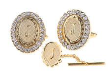 Load image into Gallery viewer, Vittorio Vico Bling Initial Cufflinks &amp; Tie Tack Set: A to Z
