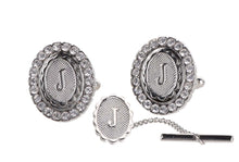Load image into Gallery viewer, Vittorio Vico Bling Initial Cufflinks &amp; Tie Tack Set: A to Z
