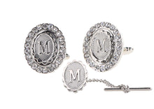 Load image into Gallery viewer, Vittorio Vico Bling Initial Cufflinks &amp; Tie Tack Set: A to Z
