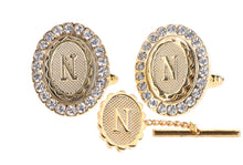 Load image into Gallery viewer, Vittorio Vico Bling Initial Cufflinks &amp; Tie Tack Set: A to Z
