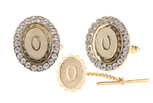 Load image into Gallery viewer, Vittorio Vico Bling Initial Cufflinks &amp; Tie Tack Set: A to Z
