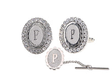 Load image into Gallery viewer, Vittorio Vico Bling Initial Cufflinks &amp; Tie Tack Set: A to Z
