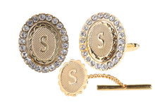 Load image into Gallery viewer, Vittorio Vico Bling Initial Cufflinks &amp; Tie Tack Set: A to Z
