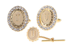 Load image into Gallery viewer, Vittorio Vico Bling Initial Cufflinks &amp; Tie Tack Set: A to Z
