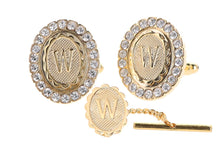 Load image into Gallery viewer, Vittorio Vico Bling Initial Cufflinks &amp; Tie Tack Set: A to Z
