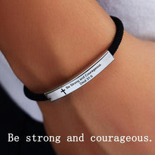 Load image into Gallery viewer, Inspirational Unisex Stainless Steel Pendant Adjustable Bracelet For Men Rope And Steel Bracelet Bangle Women Men Bracelet Motivational Birthday Bangle Friendship Jewelry
