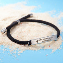 Load image into Gallery viewer, Inspirational Unisex Stainless Steel Pendant Adjustable Bracelet For Men Rope And Steel Bracelet Bangle Women Men Bracelet Motivational Birthday Bangle Friendship Jewelry

